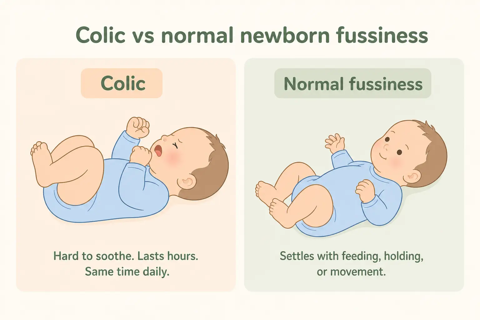 Comparing colic with normal newborn fussiness