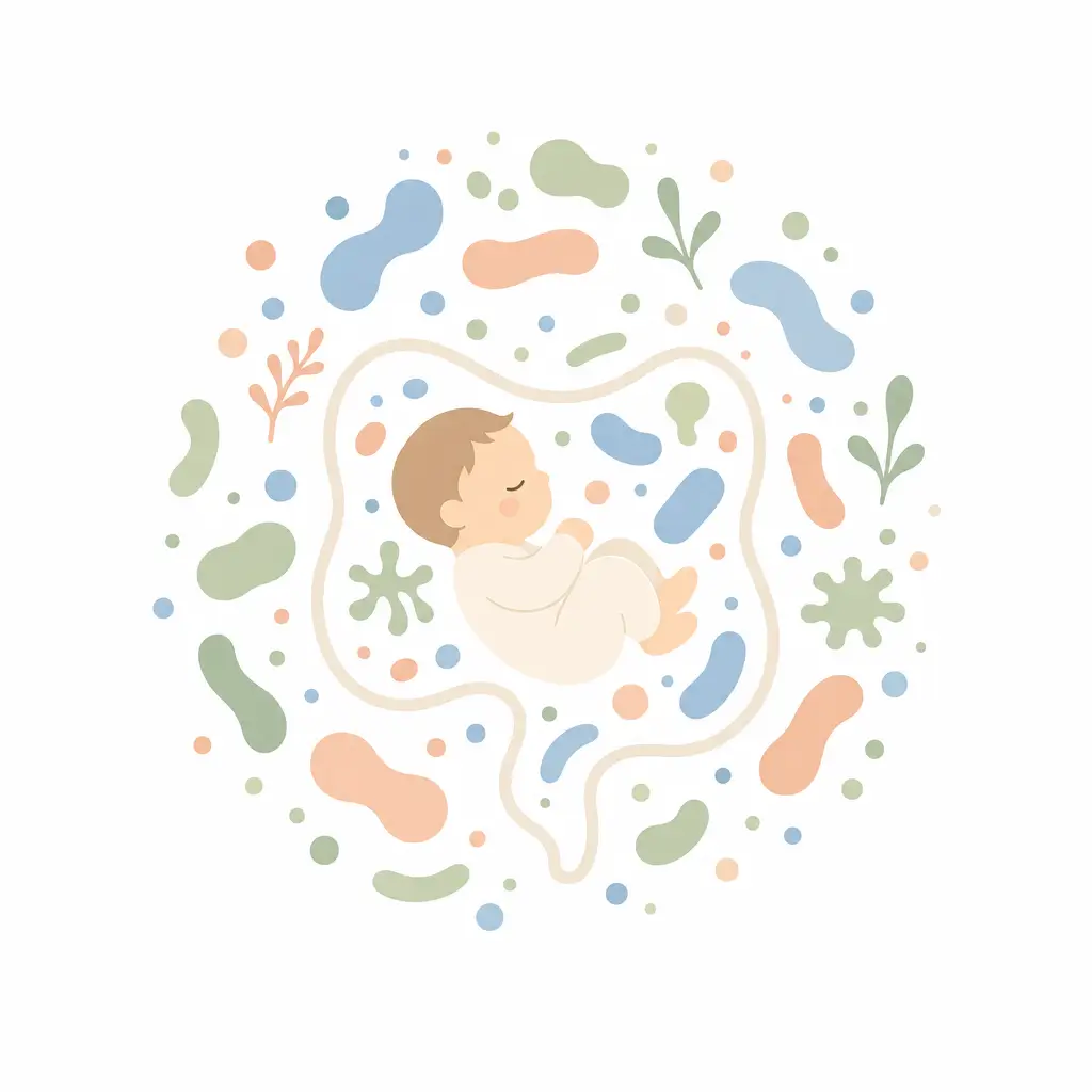 A baby's gut microbiome is still finding its balance