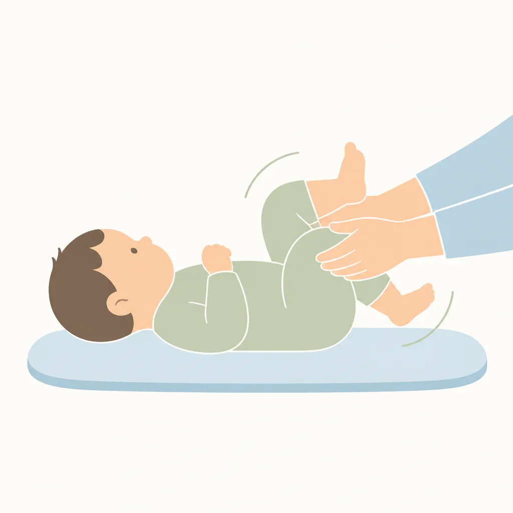 Bicycle legs to help a baby move trapped wind
