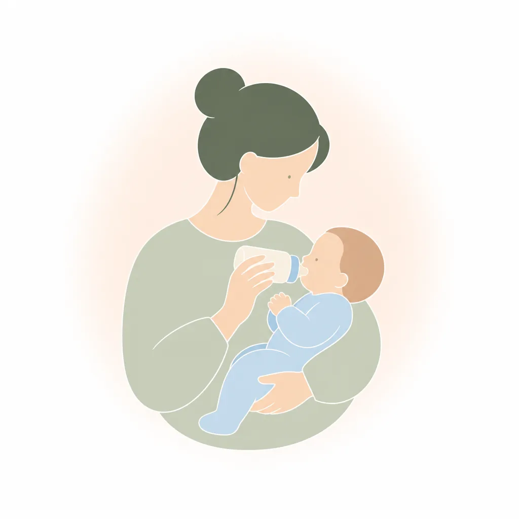 Feeding a baby upright to swallow less air
