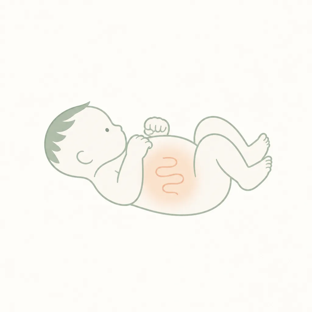 A newborn's gut is still learning to move wind along