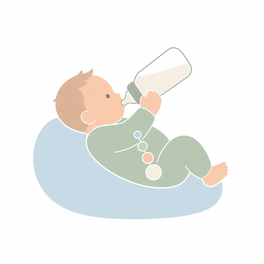 Baby swallowing air while feeding from a bottle